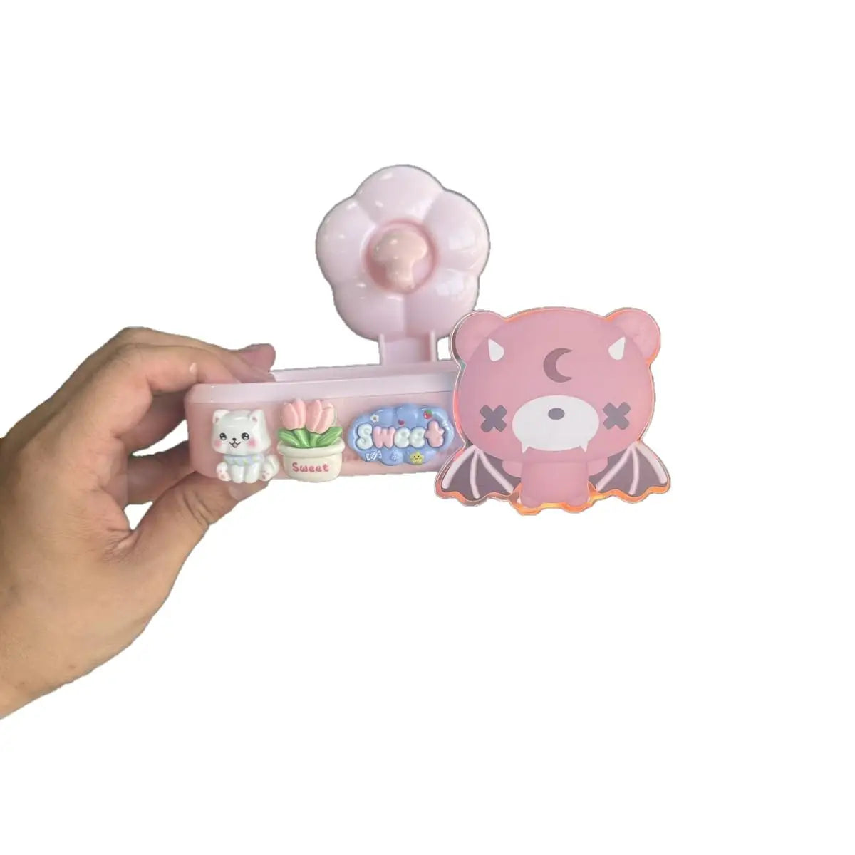 Cute Cartoon Bear Cat Tulip Adhesive Soap Box No Drill Glue Mount Drain Soap Holder Bathroom Wall Soap Dish