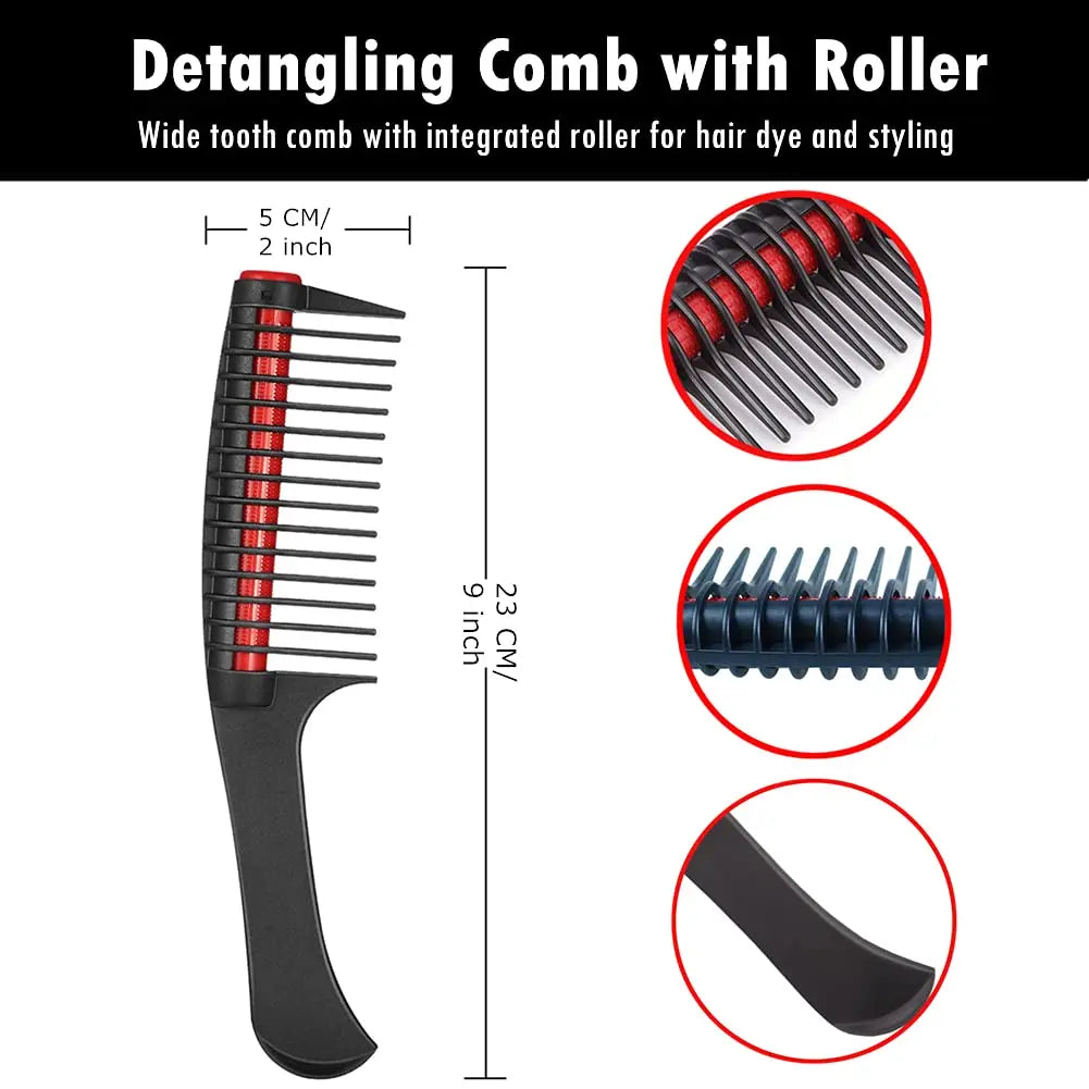 2pcs Hair Styling Comb Set Triple Teasing Rat Tail Combs Detangling Comb Professional Barber Haircut Brush Hairdress Supplies