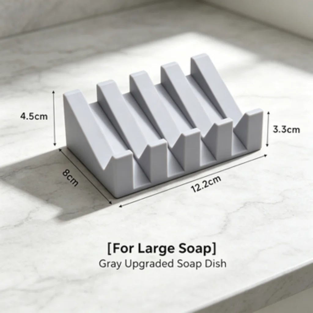 Creative Silicone Draining Soap Dish, Large Bathroom Soap Holder, Quick-Dry No Water Accumulation, Convenient Hand Soap Dish