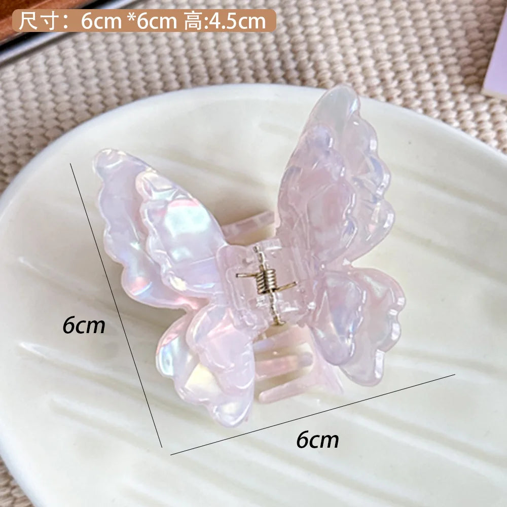 Retro Fairy Butterfly Hair Claw Acetate Crab Hair Clip Sweet Princess Shark Hairpin Women Lady Girl Headwear Hair  Accessories
