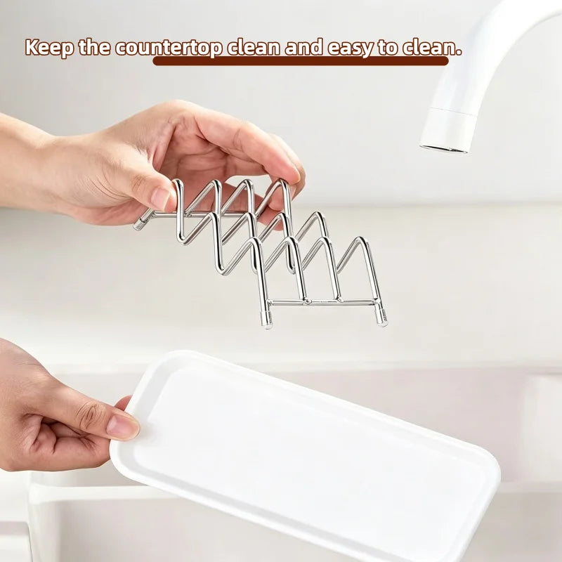 2pcs Wave Soap Rack Soap Box Soap Dish Soap Drain Box Bathroom Countertop Shelf Kitchen Storage Rack Multi-Compartment Soap Rack