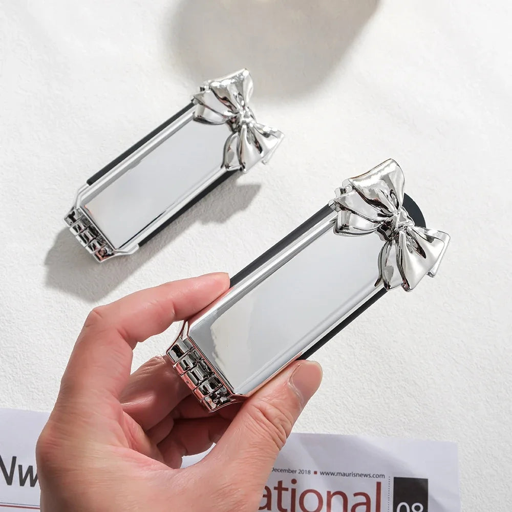 2 In 1 Mini Portable Folding Comb Mirror Diamond Air Cushion Bling Rhinestone Cosmetic Travel Pocket Hair Brush Makeup Tool