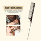 1/2/3pcs Leopard Pattern Rat Tail Hair Comb Metal Pointed Tail Fine Tooth Comb Professional Hair Styling Sectioning Tool Salon