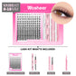 WOSHEER Eyelash Clusters Kit Thick Individual Lashes Lash Bond And Seal And Remover Faux Mink Lashes Eyelash Extension DIY