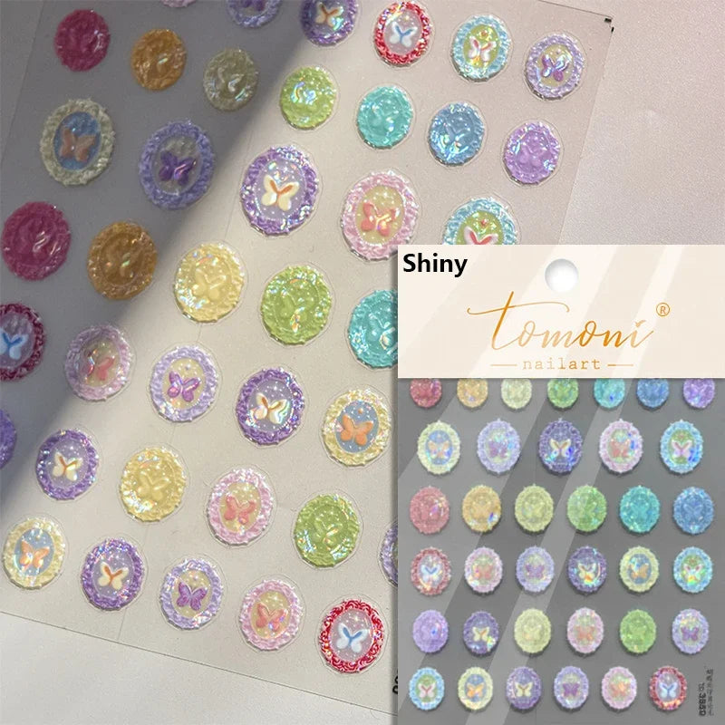 1piece 5Dcute tulip flower nail stickers high quality self-adhesive embossed nail art decals for girls summer decoration sticker