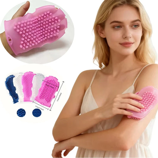 Silicone Bath Massage Glove Brush for Whole Body Exfoliating Cleansing Shower Scrub Soft Bristle Skin Renewal Spa Body Care Tool