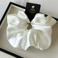 Satin Silk Like Hair Scrunchies Black Big Hair Ties For Girl Scrunchie Solid Color Hair Accessories Scrunch Headbands For Women