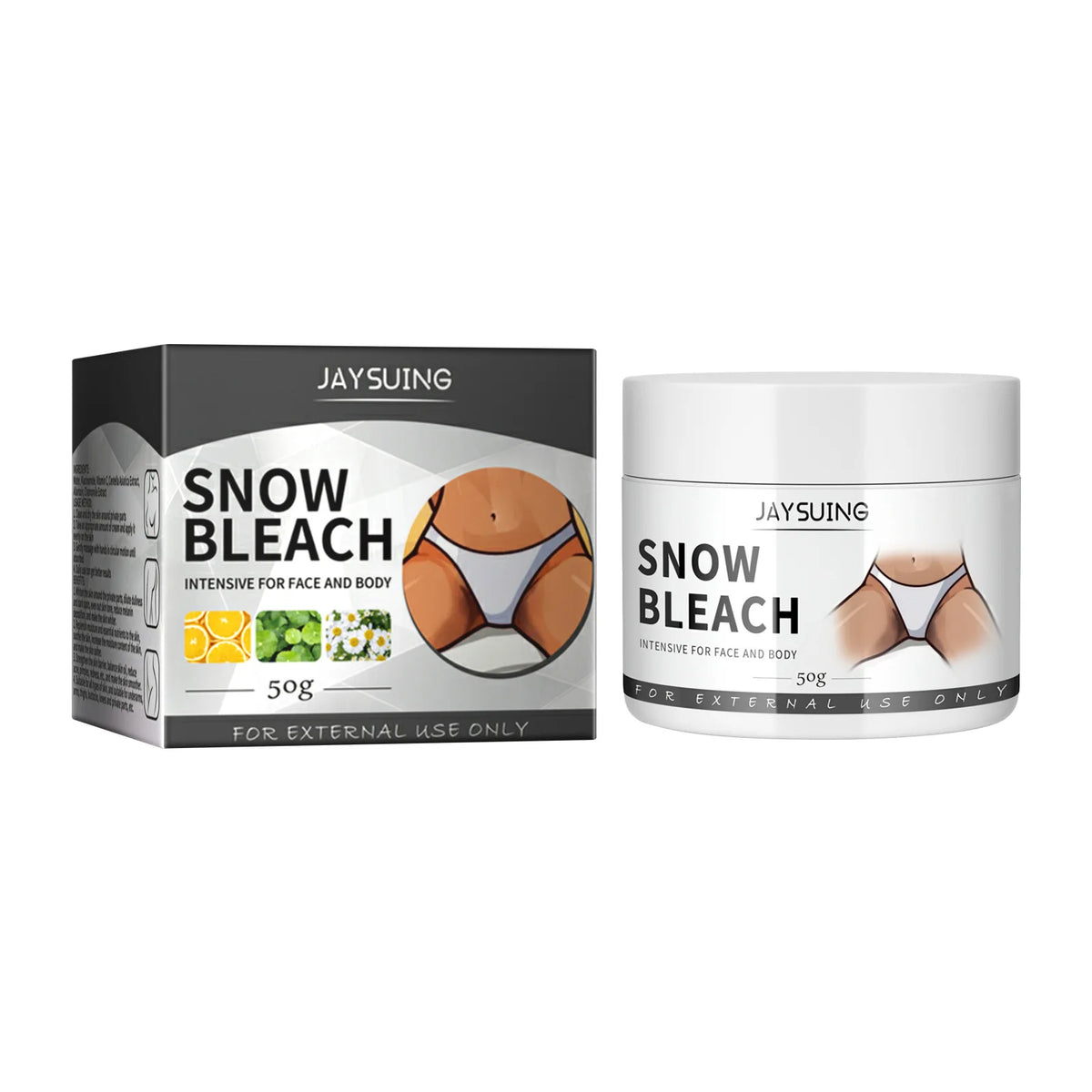 Snow Bleach Cream Private Parts Brighten Fast Bleaching Underarm Knee Dark Sp-ot Remove Mel-anin Body White-ning Serum Cream Set