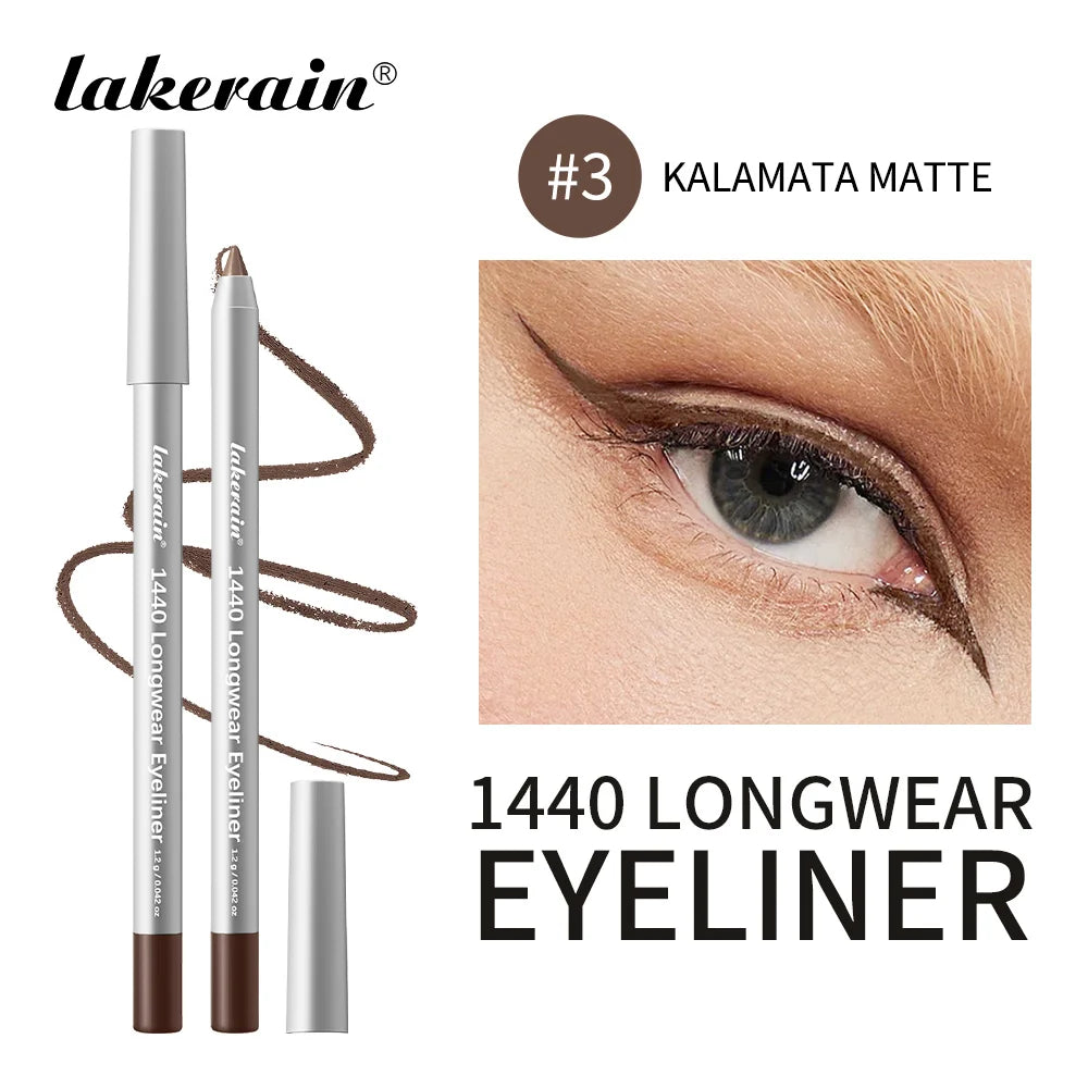 Lakerain Longwear Eyeliner 24h Long-lasting Wear Waterproof Smudge-proof Smooth Precise Application Smokey Eyeliner 12 Color