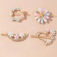 4pcs/set Fashion Exqusite Crystal Flower Heart Hair Clips Hairpins For Women Girls Party Ponytail Side Headwear Hair Accessories