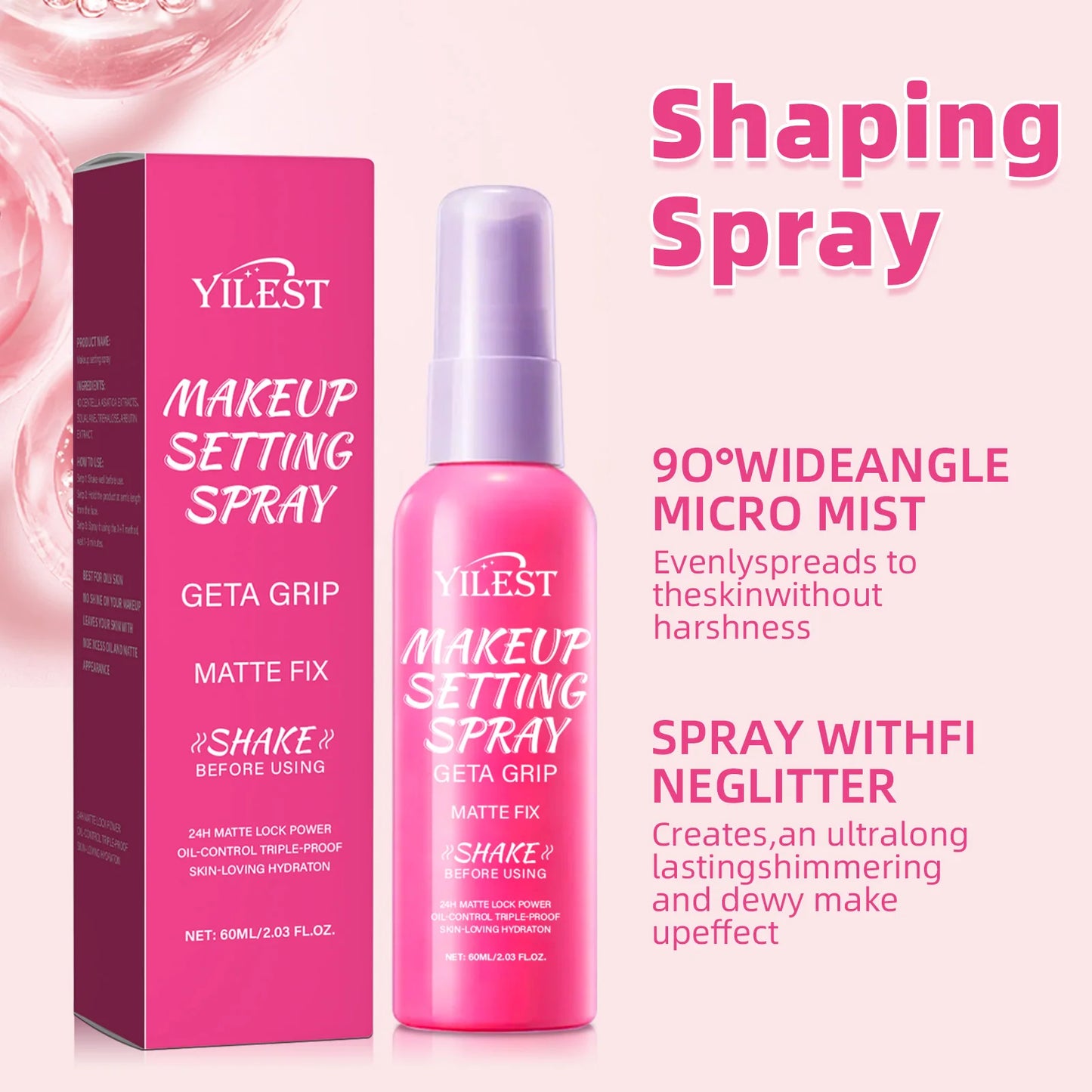 【Matte Waterproof Setting Spray】Long Lasting Makeup Fixer, Controls Oil & Shine, Non-Sticky Finish, All-Day Hold