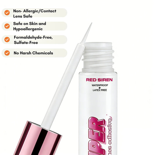 RED SIREN False Eyelash Glue Latex-Free Waterproof Super Strong White Glue for Eyelashes 5ml Full Strip Lashes Glue Makeup Tool
