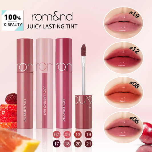 rom&nd JUICY LASTING TINT-12 Shades,Juicy Glossy Texture,Lip Glosses,Luxury Makeup,Korean Cosmetic,K-Beauty,Korean Makeup
