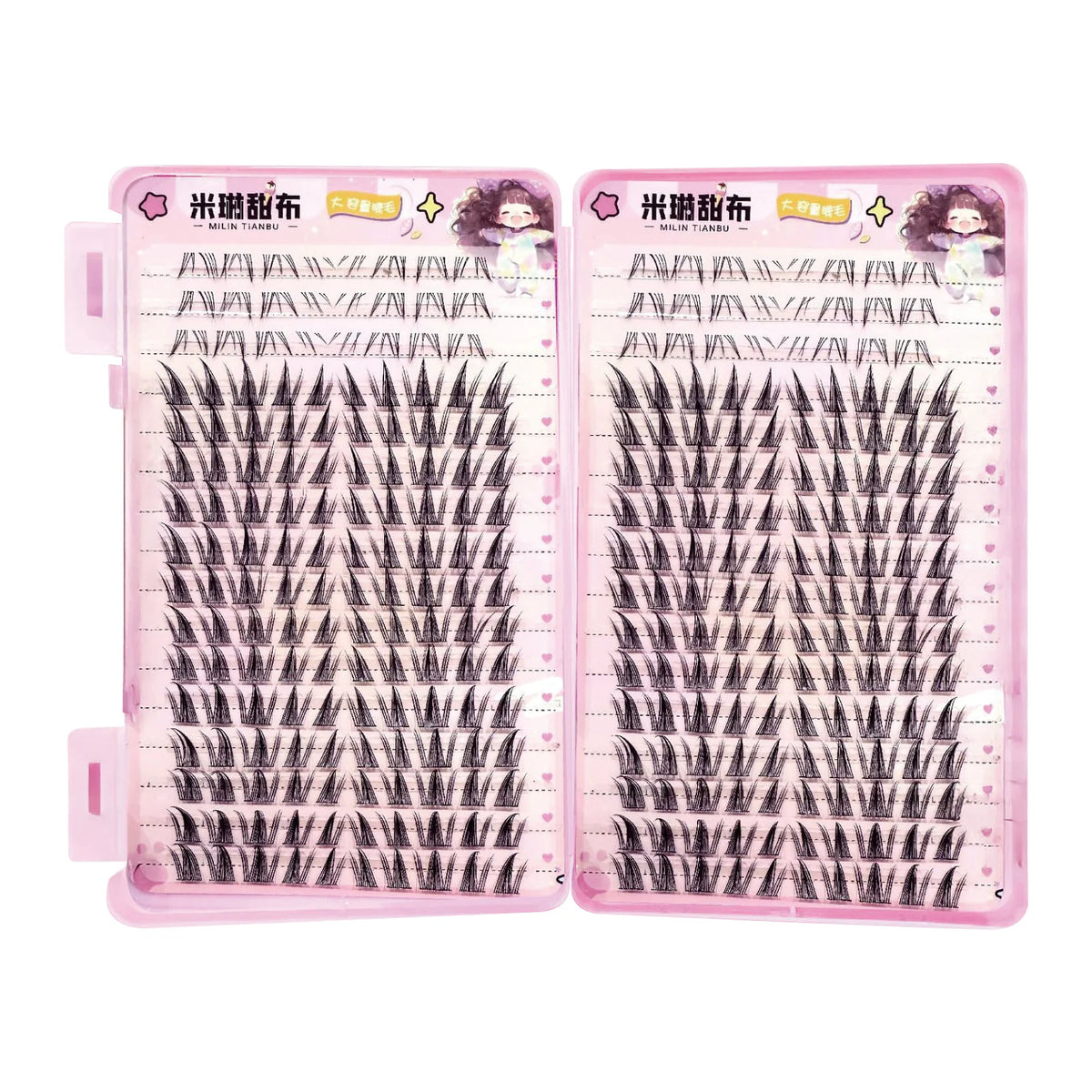 32Rows Anime Cosplay Korean Fake Eyelashes Set Black Volume Foxes False Lashes Extension Curling Girl Group Style Large Capacity