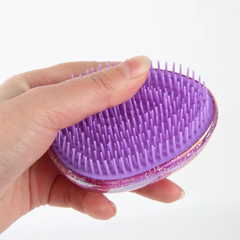 1PC Mini Tangle Hair Brush Eggs Round Shape Soft Hairbrush Detangling Hair Brush Hair Styling Hairdressing Comb For Travel