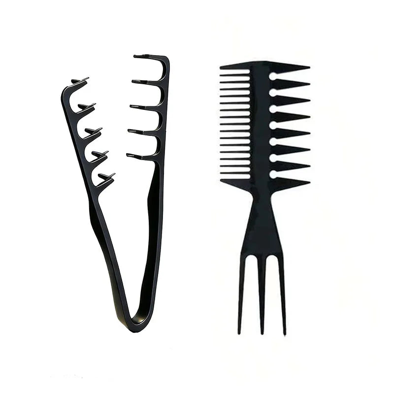Salon Styling Comb Set Shark Tooth Fish Bone Detangling Brush Ergonomic Non-slip for All Hair Types Wet Dry Home Travel