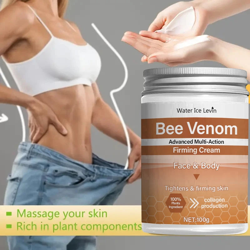 Bee Venom Firming Abdominal Cream - Plant-Based, Moisturizing and Moisturizing Contains Hyaluronic Acid Suitable for All Skin Types, Gentle for Sensitive Skin, Turmeric Skin Care