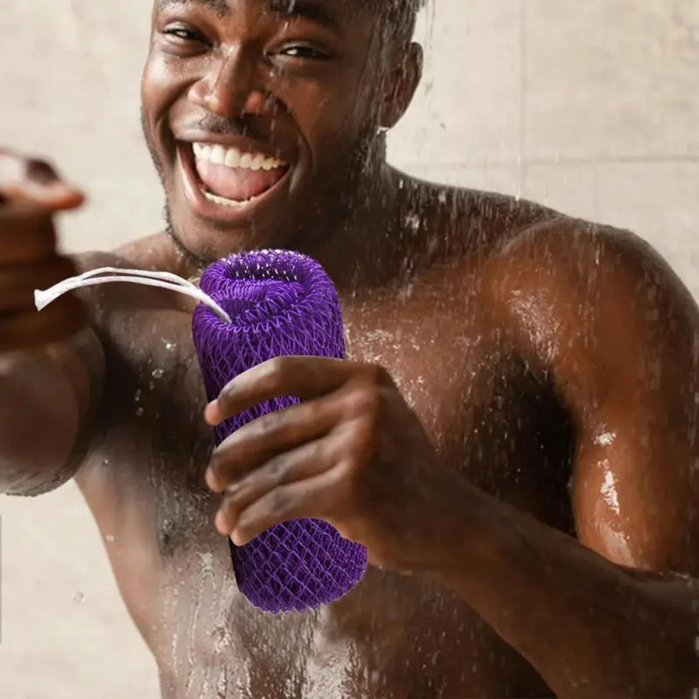 African Net Sponges Authentic Exfoliating Bath Sponge Scrub Deep Cleaning For Smoothing Arm Foot Back Neck Leg Body Skin