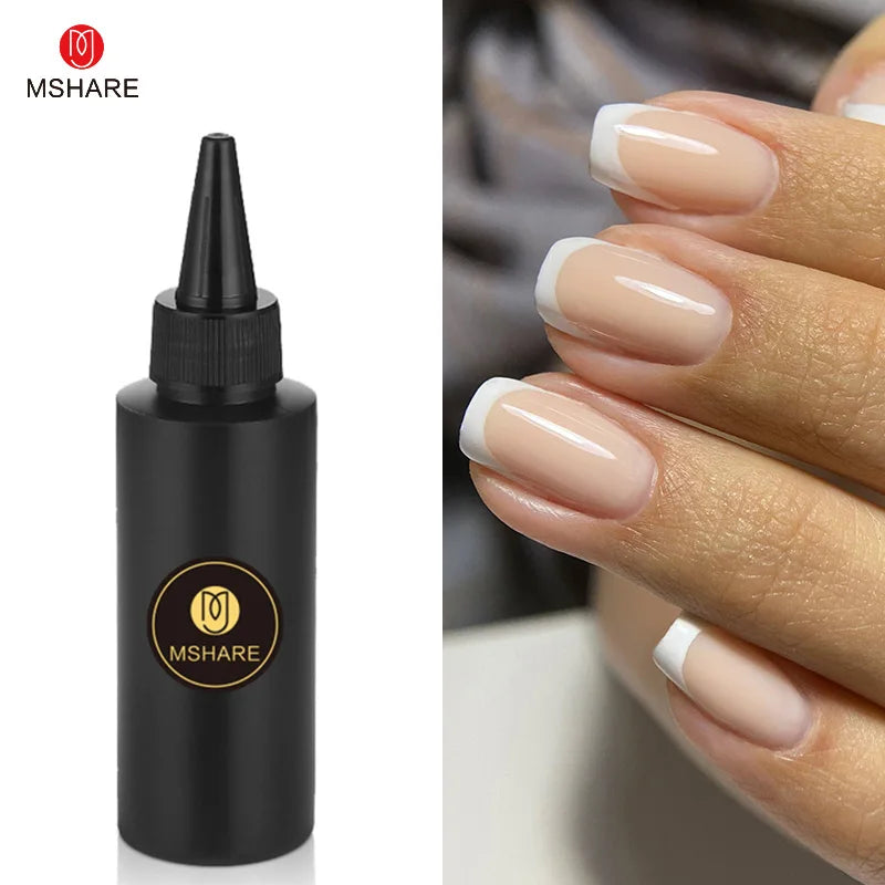 MSHARE Milk Milky Pink Rubber Base Coat Color Nail Gel Polish Semi Transparent French Camouflage Soak off UV LED Varnish 100ml