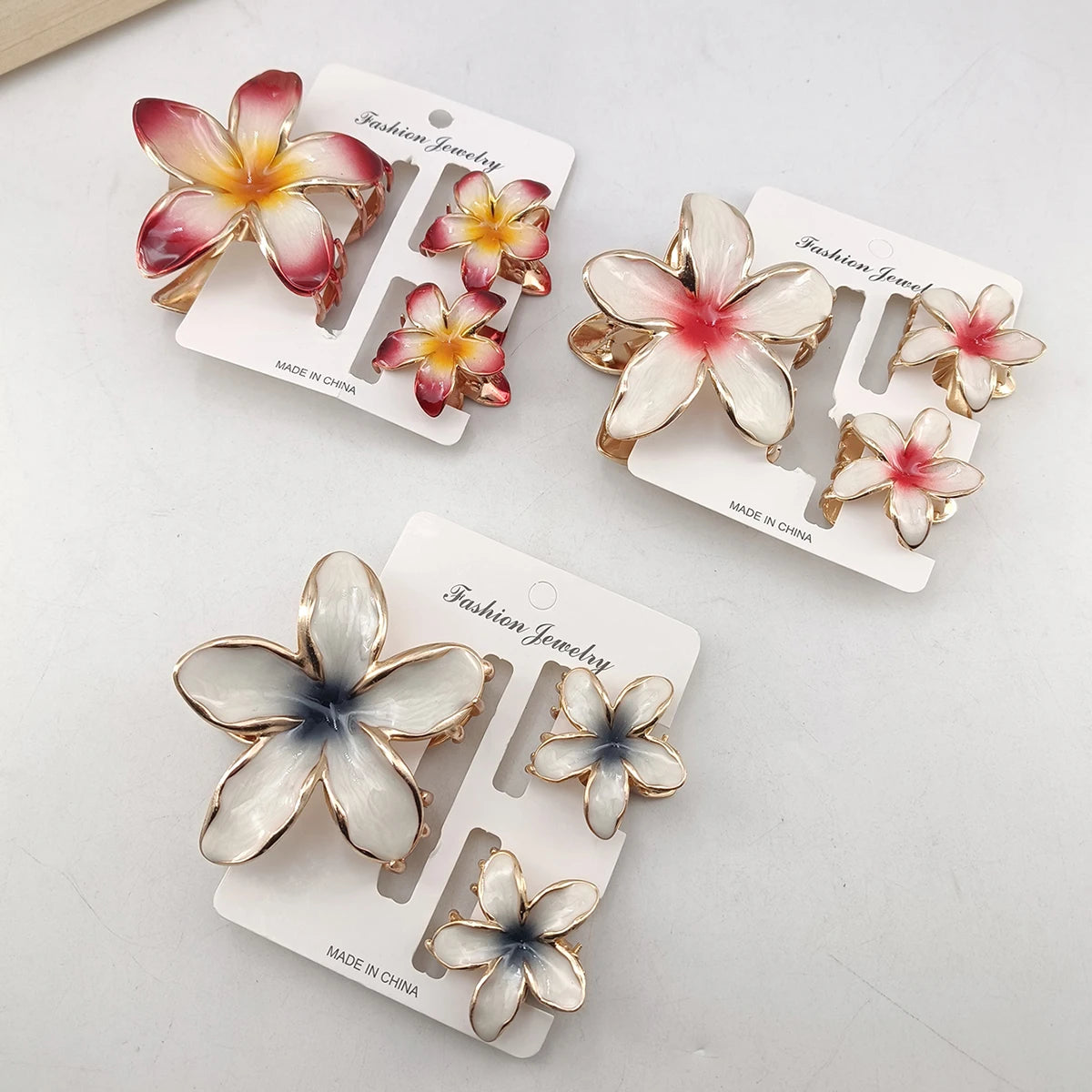 3/6 Pcs Alloy Flower Hair Claw Clips for Women Beach Holiday Hair Claw Stylish Shopping Headwear Female Hair Accessory