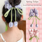 3PCS Tulip Flower Scrunchies - Sweet Elastic Hair Rings for Women, Large-sized High-end Hair Ropes and Hair Accessories