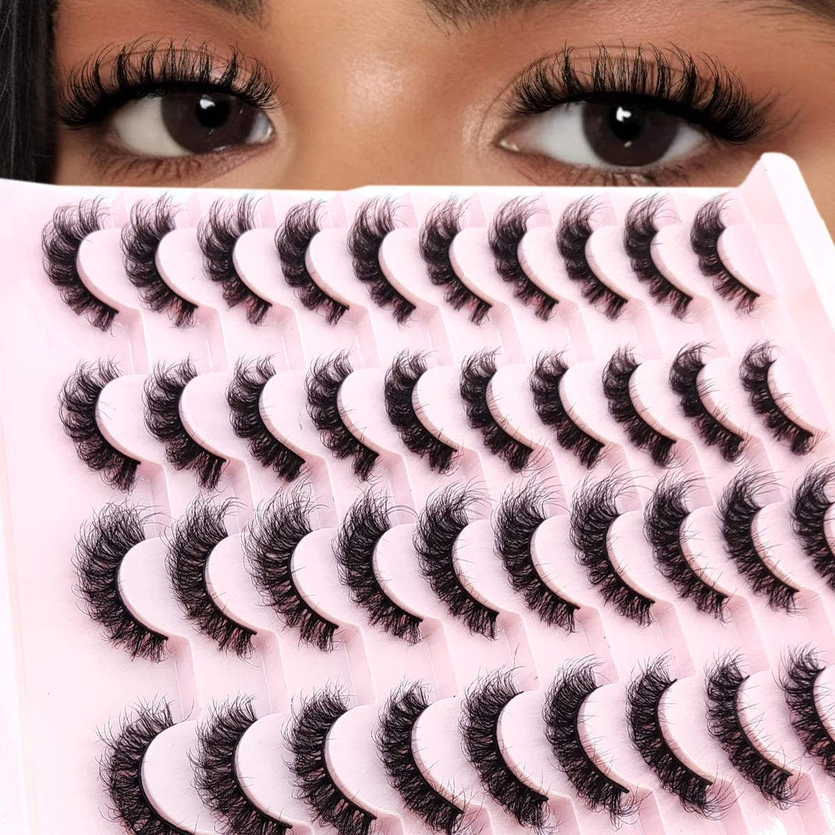 2023 New 20 pairs natural long 3D mink false eyelashes fake lashes makeup kit Mink Lashes extension eye lashes short eyelashes