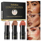 4pcs Contour Stick, Highlighter Stick, Blush Stick 4pcs Cream Contour Kit with Contour Brush, Create Face Contour, Non-greasy