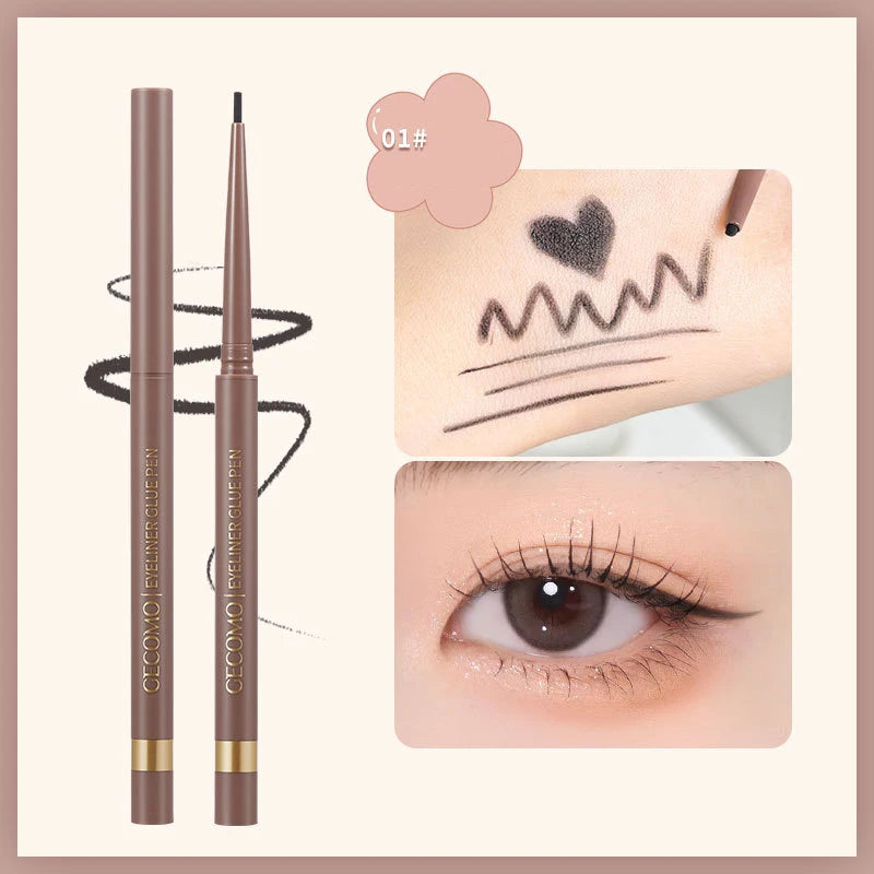 Black Brown Eyeliner Gel Pen 2 Colors Long-lasting Waterproof Aegyo Sal Lying Silkworm Eye Liner Matte Under Eye Pencil Makeup