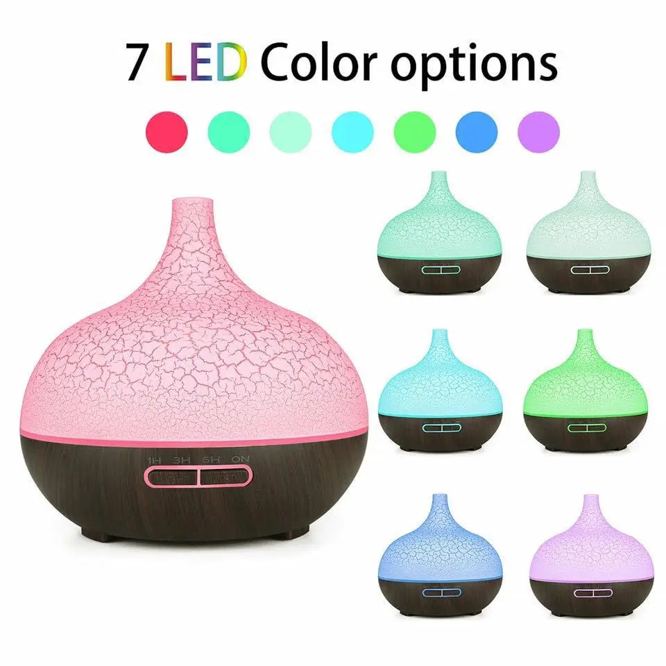4 in 1 Air Humidifier with Starry Projector Aromatherapy Diffuser & Flame Effect, USB Rotate Projection Light Mist Maker Fogger