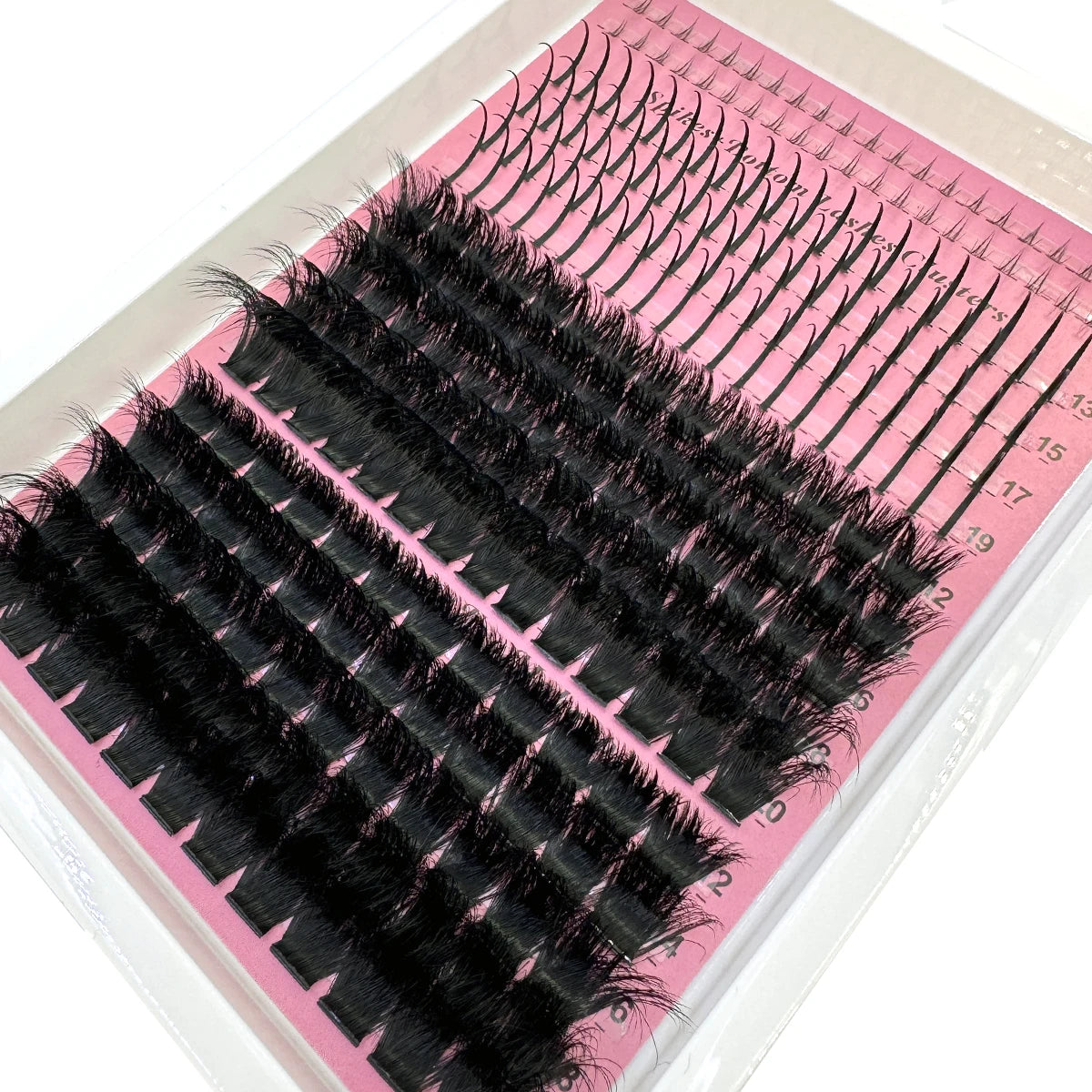 15Rows Lash Clusters Spikes Eyelash Extensions Spiky Lashes Extension Thick Individual Cluster Lashes with Spikes&Bottom Lashes