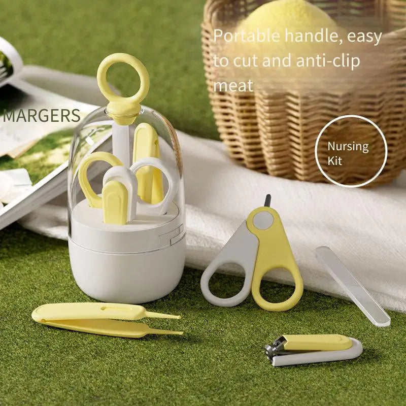 Baby Nail Clipper Set Newborn Nail Scissors File Kit Safe Anti-Pinch Portable Trimming Tools for Infant Nail Care