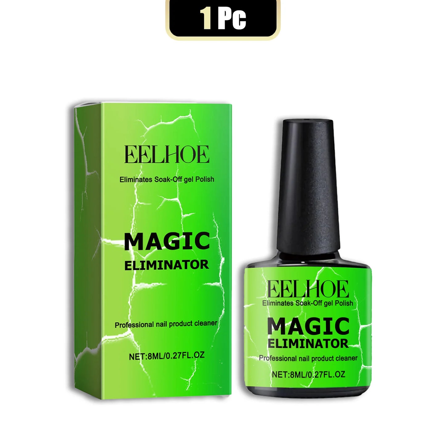 EELHOE 8ml Nail Gel Remover 3 Minutes Fast Remove Polish Soak Off Clean UV Harmless Reduce Dryness Non-Irritating Easily Removes