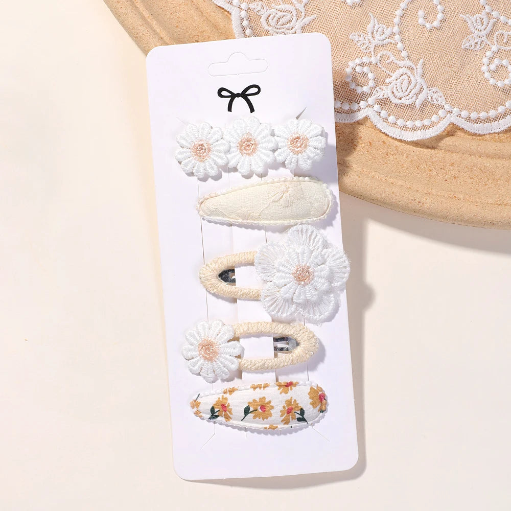 5Pcs BB Clips Set Toddler Baby Girls Hair Clips Children Barrettes Ins Sweet Daisy Hair Accessories