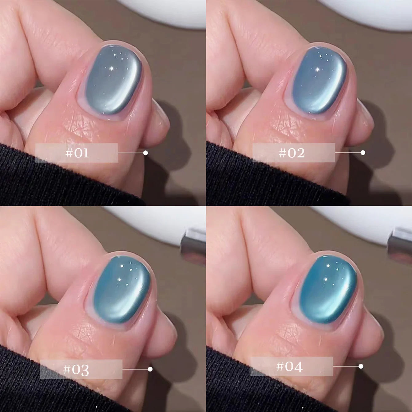 1-6pcs TC New Pink Purple Cat Eye Aurora Fantasy Cat Eye Gel Nail Polish Dreamy Fantasy Star Sky Crystal Glass Beads Nail Art