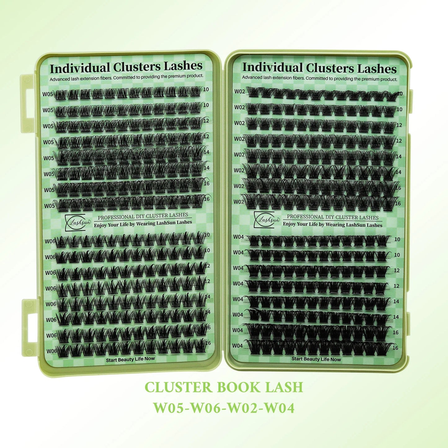 LASHSUN Lash Clusters book DIY Eyelash Extensions Clusters Lashes book D Curl LASH Mega Volume Individual Lashes Eyelash Cluster