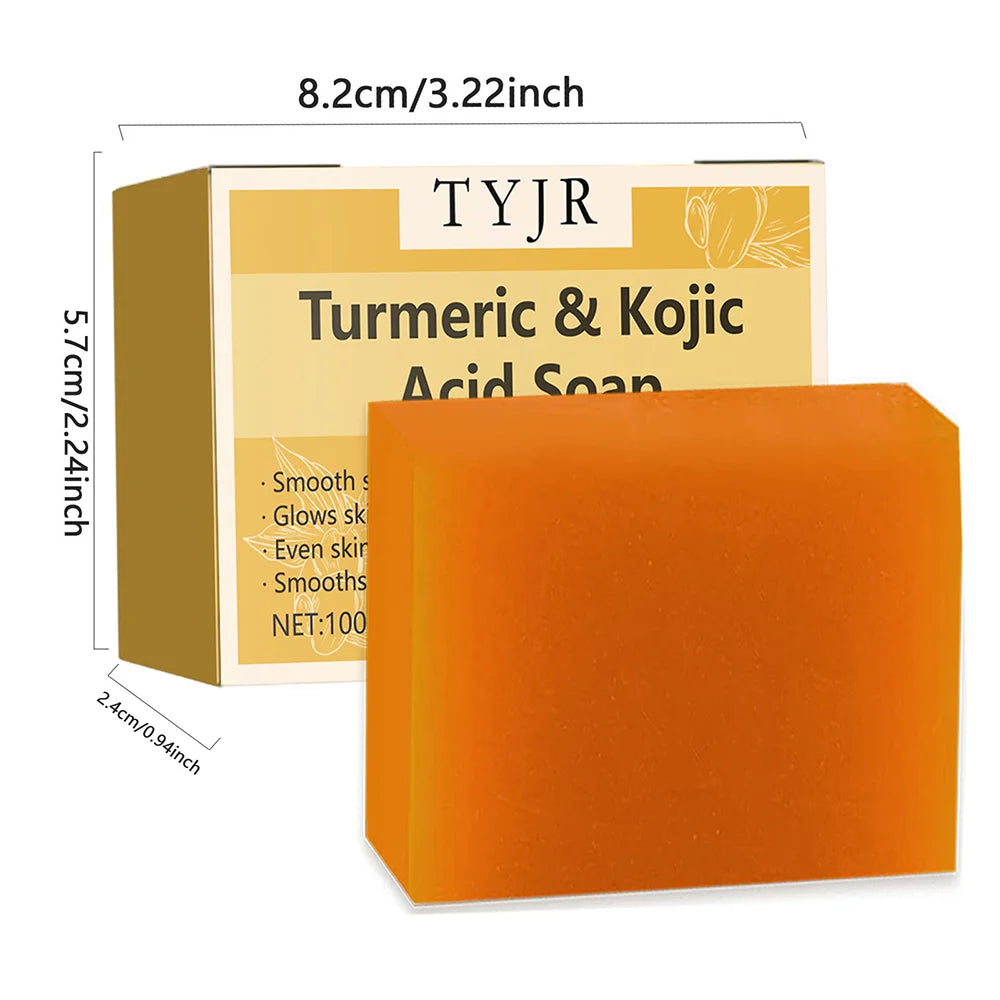 Lemon Turmeric Acid Soap - Deep Cleansing and Moisturizing, Contains Vitamin E and Olive Oil, Handmade for Hair, Face and Body, Suitable for All Skin Types, Lemon Turmeric Soap