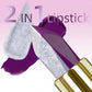 1PC Purple Glitter Two-tone Lipstick Red Rose Moisturizing Lipsticks Cosmetics Easy to Use Lip Tint Makeup Lip Beauty Long Lasti