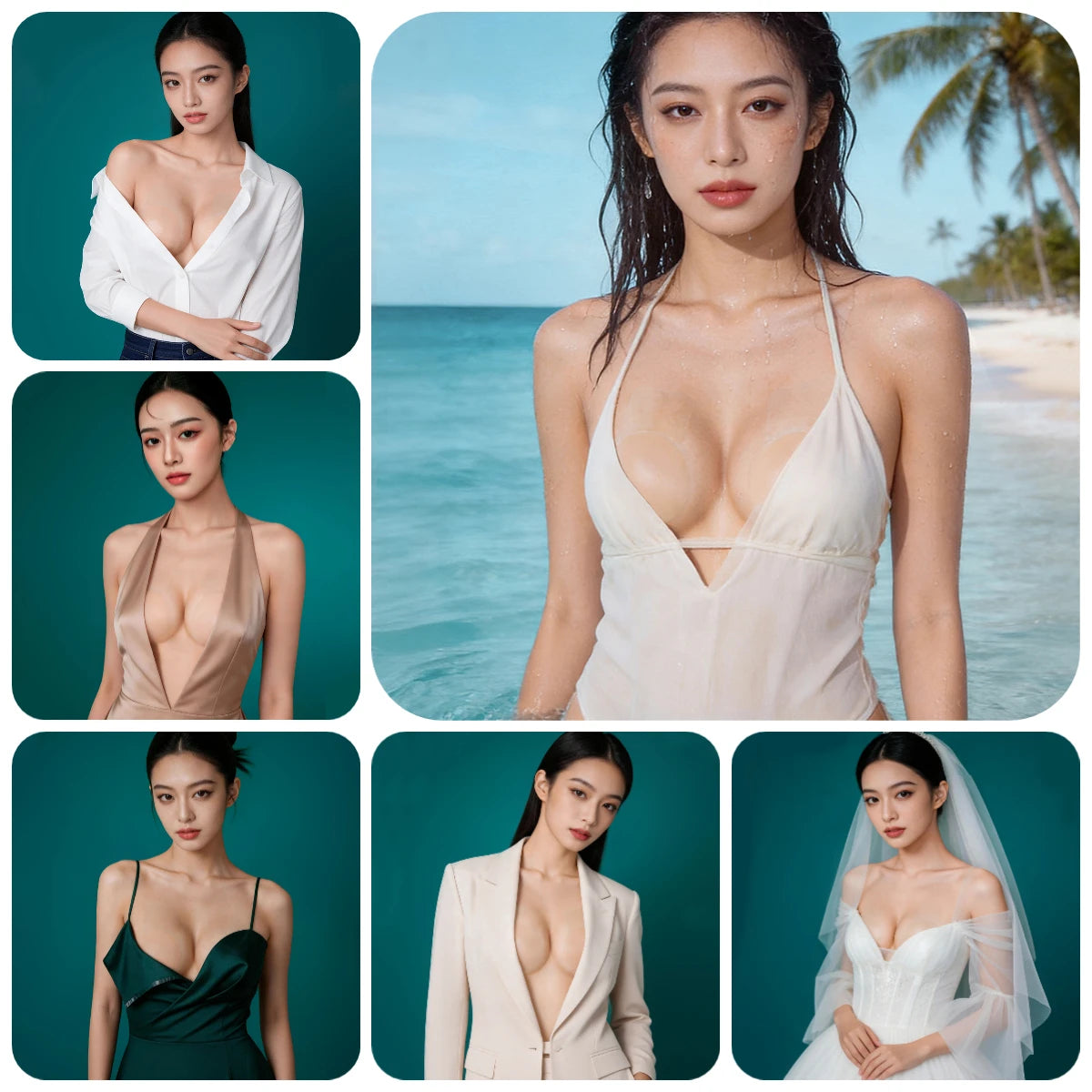Reusable Breast Petals Lift Invisible Silicone Bra-less Pasties Pad Nipple Cover Invisible Petal Adhesive Stick on Bra for Women