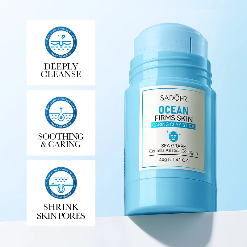 SADOER Volcanic Sea Mud Face Masks Stick Moisturizing Anti-aging Removal Blackhead Anti-aging Clay Facial Masks Skin Care