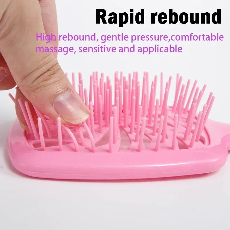 1pcs Air Cushion Hair Brush Wheat Straw Tangled Scalp Massage Comb Hollow Out Winmill Anti-static Hairbrush Salon Styling Tool