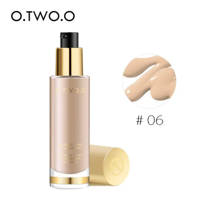 O.TWO.O Liquid Foundation Smooth Invisible Pores Conceal Flawless Makeup Base 8 Colors Waterproof Face Cosmetics 30ml
