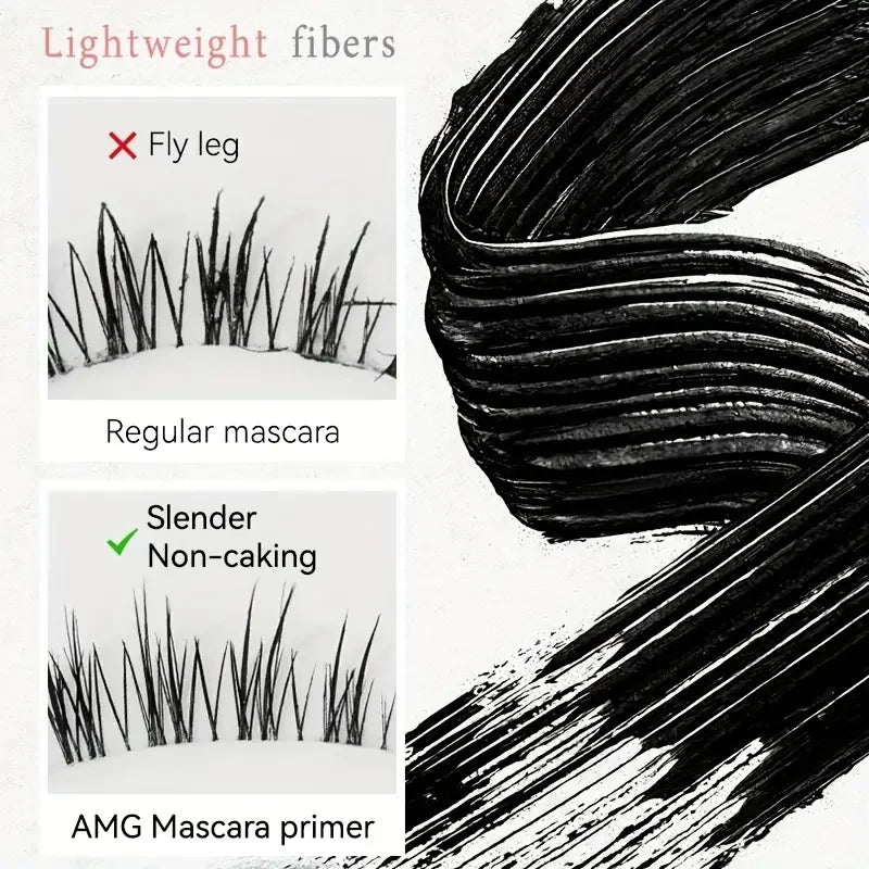 Steel Tube Mascara-Special Spiral Brush, Waterproof Long-Lasting Silk Fiber Mascara, Keep Each Eyelash Curled for a Long Time Ma