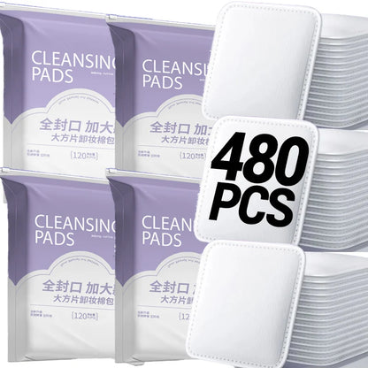 100/600Pcs Disposable Makeup Removal Cotton Pads for Facial Cleaning Wet Application Portable Double-sided Cosmetic Cotton Pads