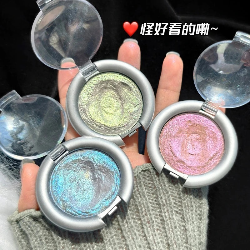 Metallic Glitter Blue Eye Shadow Cream Monochrome Eyeshadow Palette Pearlescent Polarized Brightening Silkworm Highlighter Cream