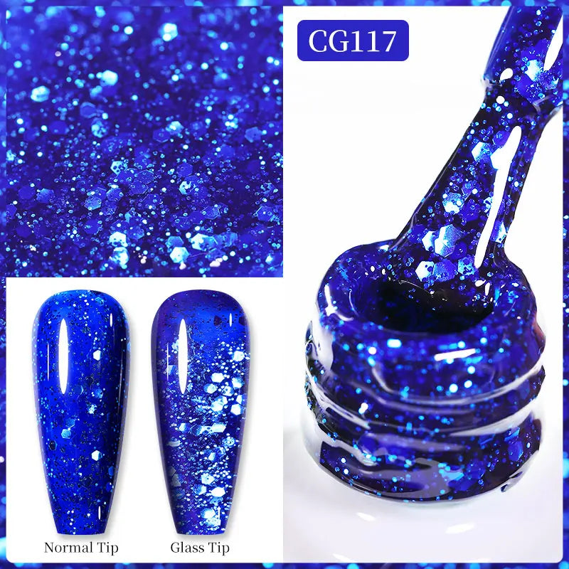 BORN PRETTY 10ml Sparkling Glitter Reflective Gel Nail Polish Sparkly Holo Shiny Pink Silver Black Gel Nail Art Salon Varnish