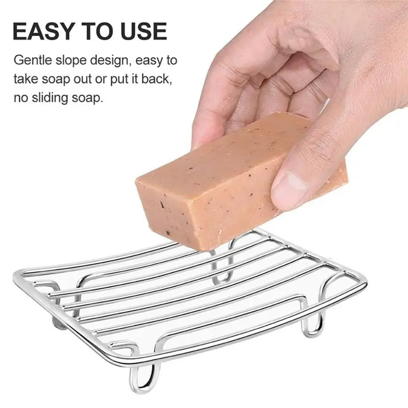 AB33-Self Draining Soap Dish Shelf For Shower Bathroom Stainless Steel Rust Proof Self Draining Soap Dish Shelf Rack Toilet Orga
