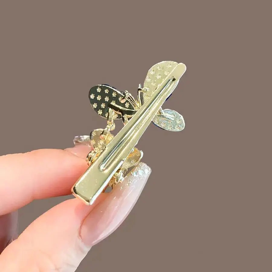 Dreamy Crystal Glass Hairpin, Ultra-Fairy and Dynamic Butterfly Side Clip, Exquisite Side Bangs Clip, Hairpin for Stray Hair