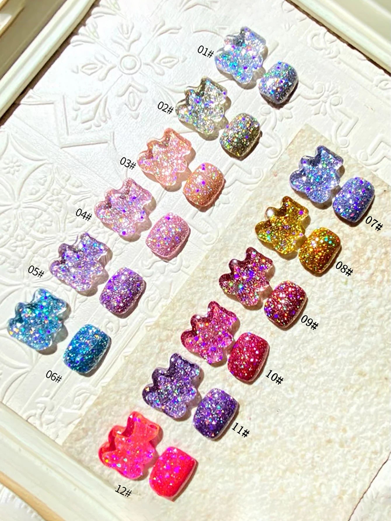 MIANEL 1-12PCS Star-chasing Moon-chasing Gel Nail Polish 2026 Popular Whitening Strobe Sequin Flashing Nail Polish White Nails