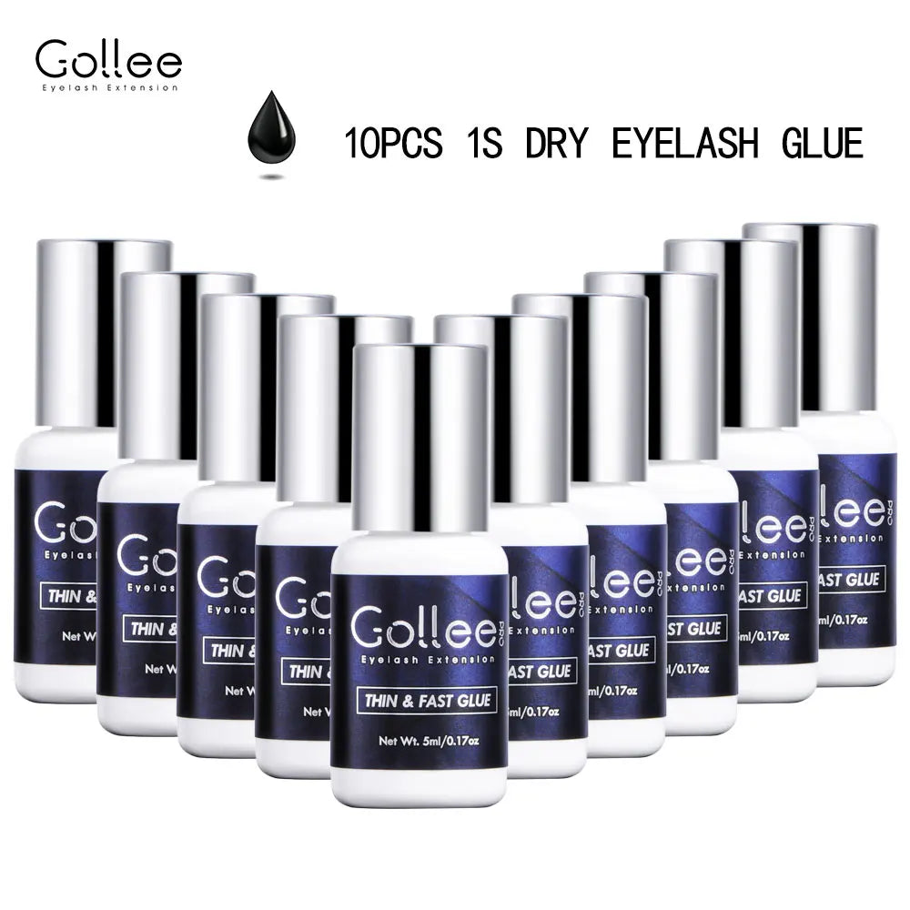 Gollee Glue for Eyelash Extensions 1s Fast Drying 5ml Bonder Glue Lasting false Lash Extension Supplies Profession Makeup tools