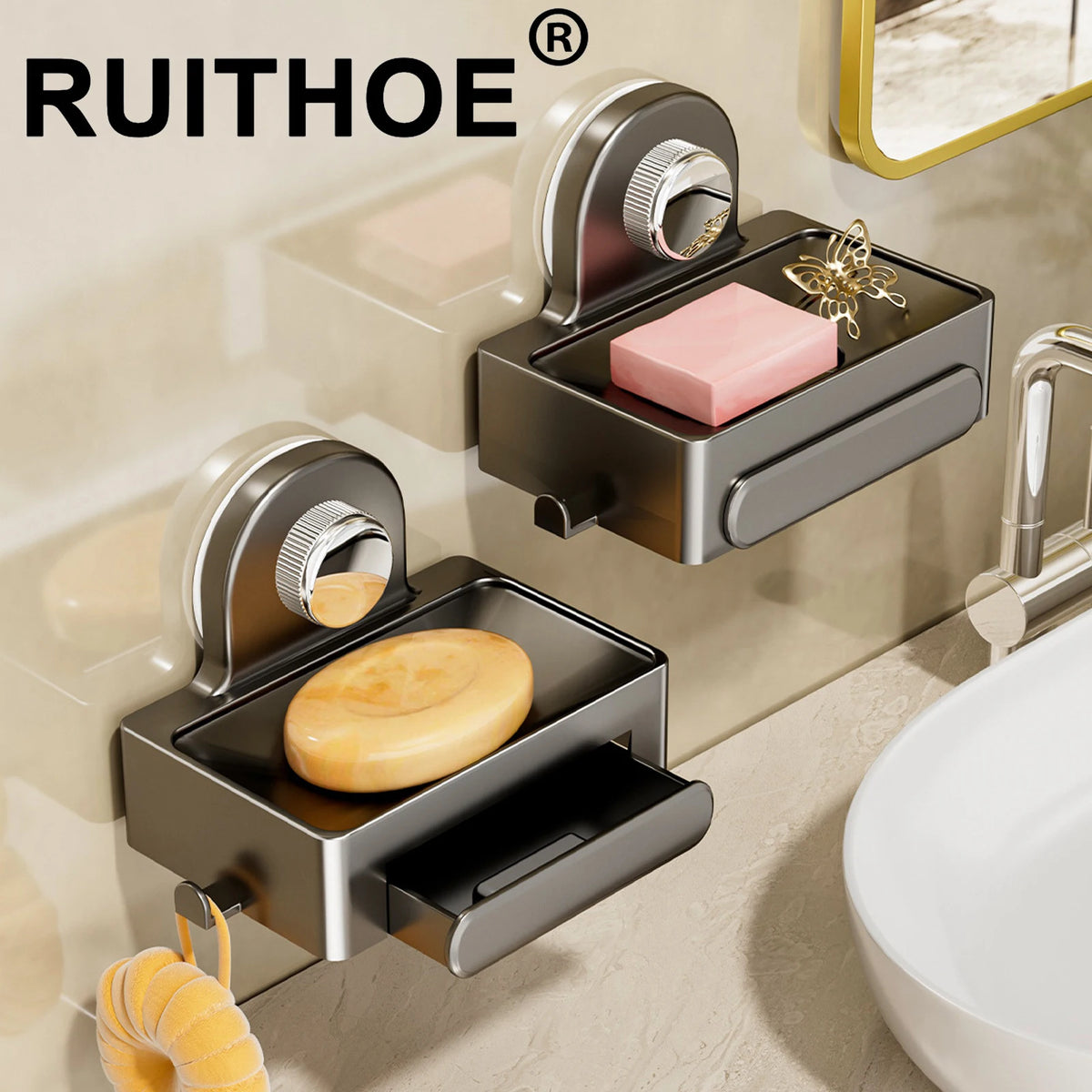 Storage Rack Wall Soap Dish for Bathroom Case Soap Box Dish Storage Plate Drain Soap Box Soap Holder Bathroom Accessories